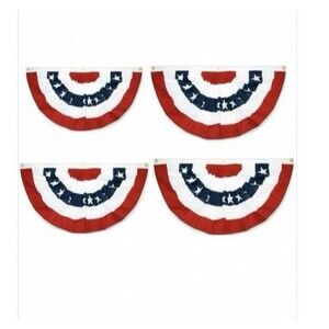 Bundle 4  Pack 35.4 in USA American Stars & Stripes U.S. Bunting Flag NEW